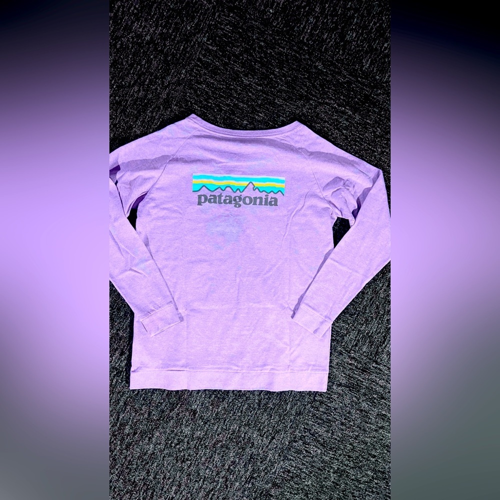 Y2K Vintage 90s, Patagonia Lavender Long Sleeve Tee size S - Picture 6 of 8